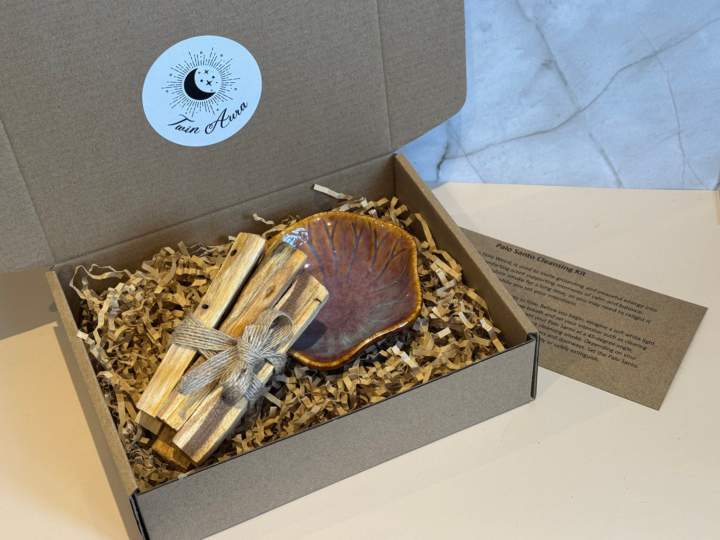 Palo Santo Cleansing Ritual Kit with Ceramic Bowl
