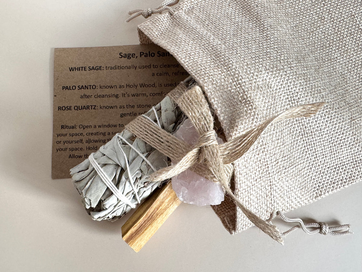 Sage, Palo Santo and Rose Quartz Ritual Kit