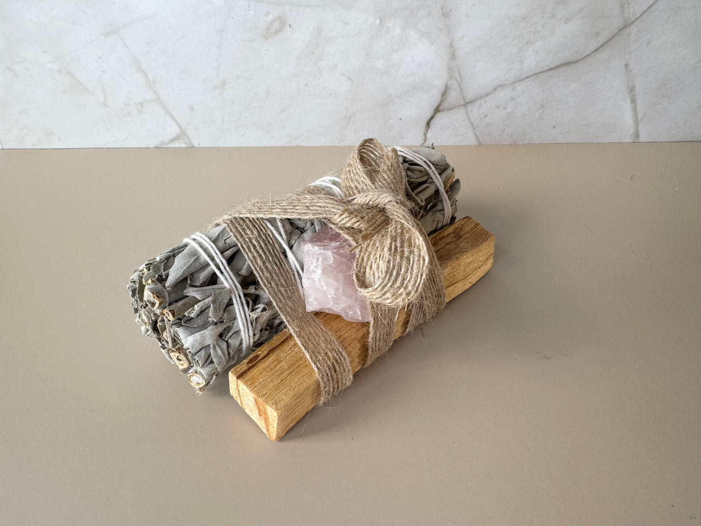 Sage, Palo Santo and Rose Quartz Cleansing Ritual Kit