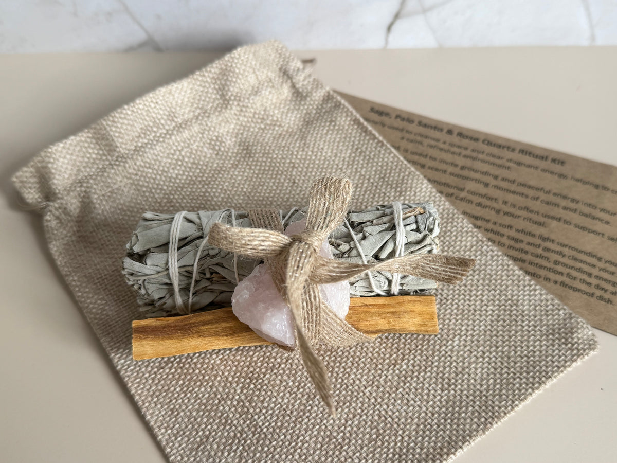 Sage, Palo Santo and Rose Quartz Ritual Kit