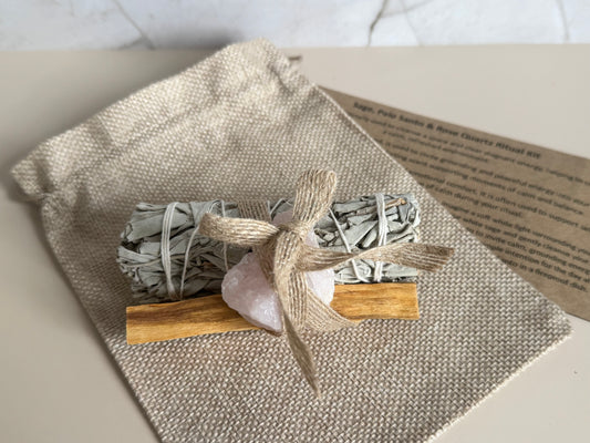 Sage, Palo Santo and Rose Quartz Ritual Kit