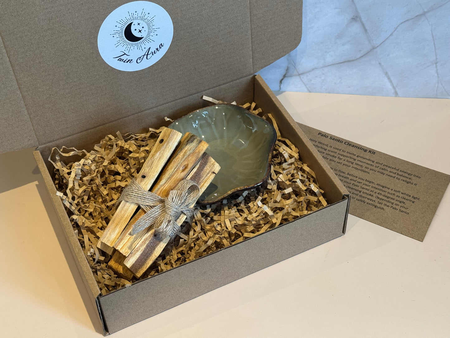 Palo Santo Cleansing Ritual Kit with Ceramic Bowl