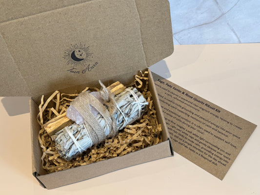 Sage, Palo Santo and Rose Quartz Ritual Kit