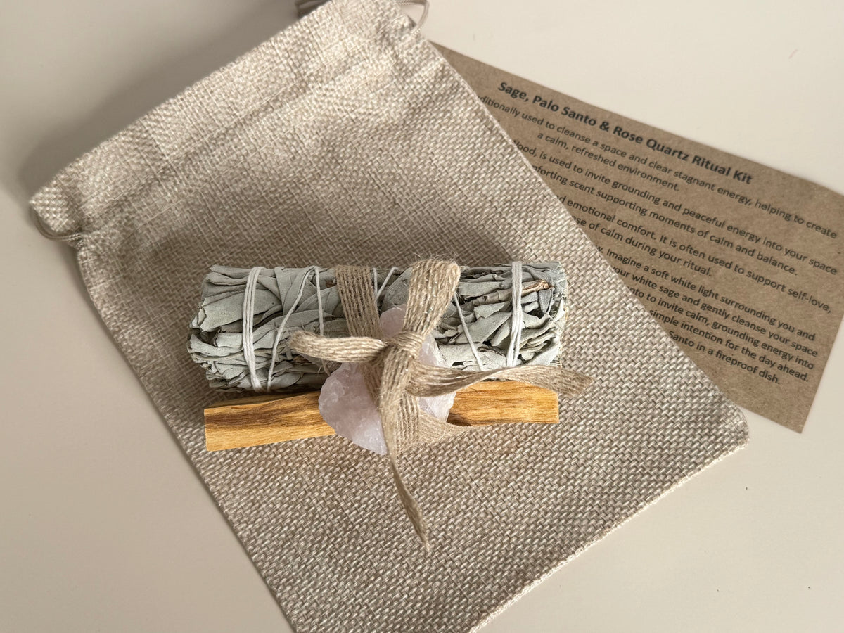 Sage, Palo Santo and Rose Quartz Ritual Kit