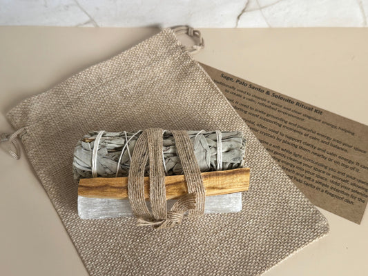 Sage, Palo Santo and Selenite Ritual Kit