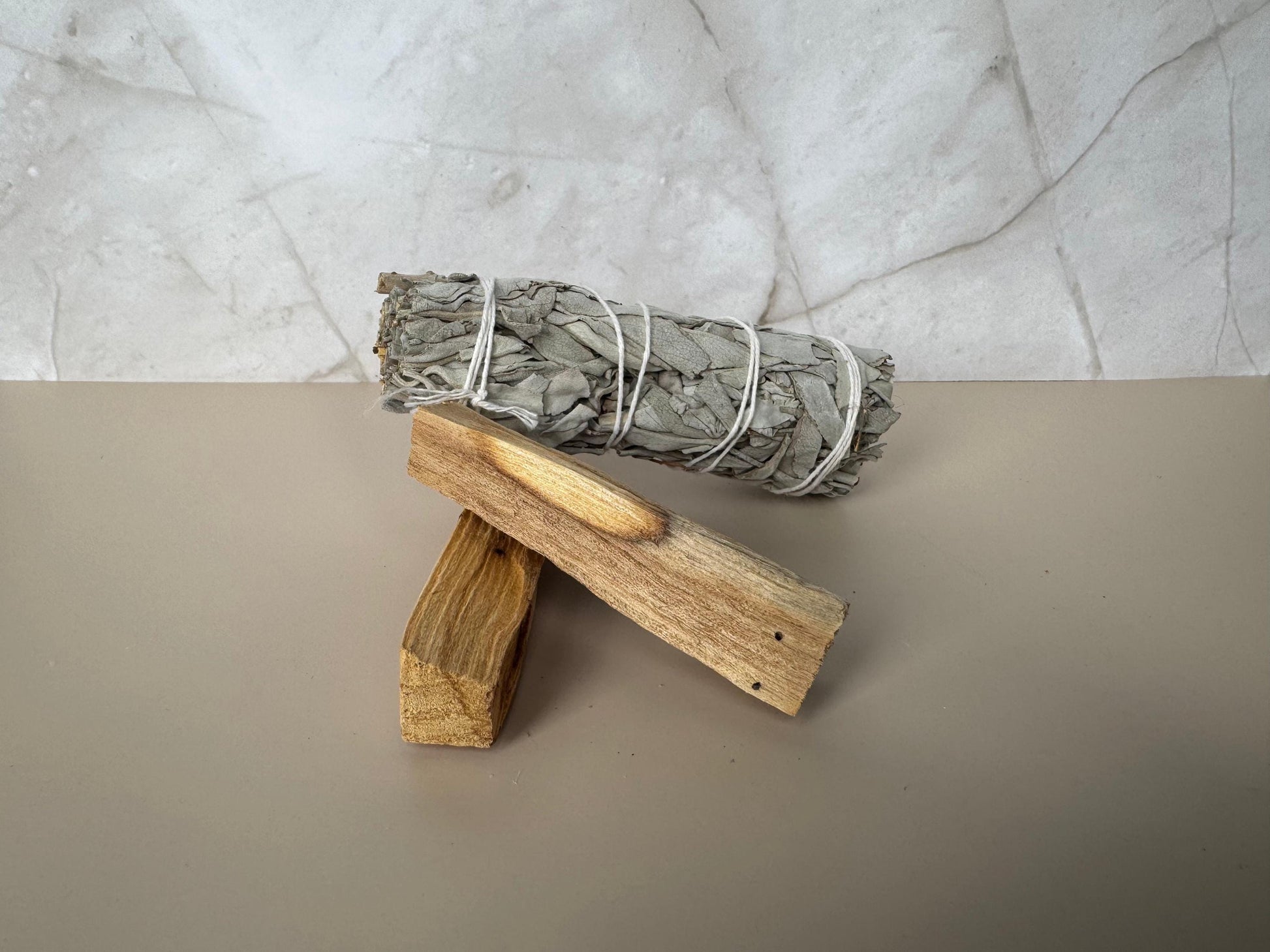 Mini Cleansing Ritual Kit with organic Californian white sage and Palo Santo. Ritual tools, spiritual gift set.